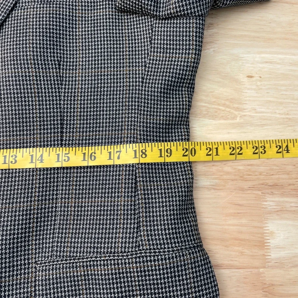 Jos. A. Bank Mens 40R Silk Wool Houndstooth‎ Blazer Sport Coat Black White Brown